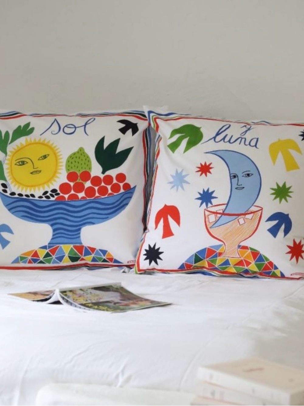 Fragonard Made in France set of 2 Cotton Pillowcases, Sol and Luna! euro sham